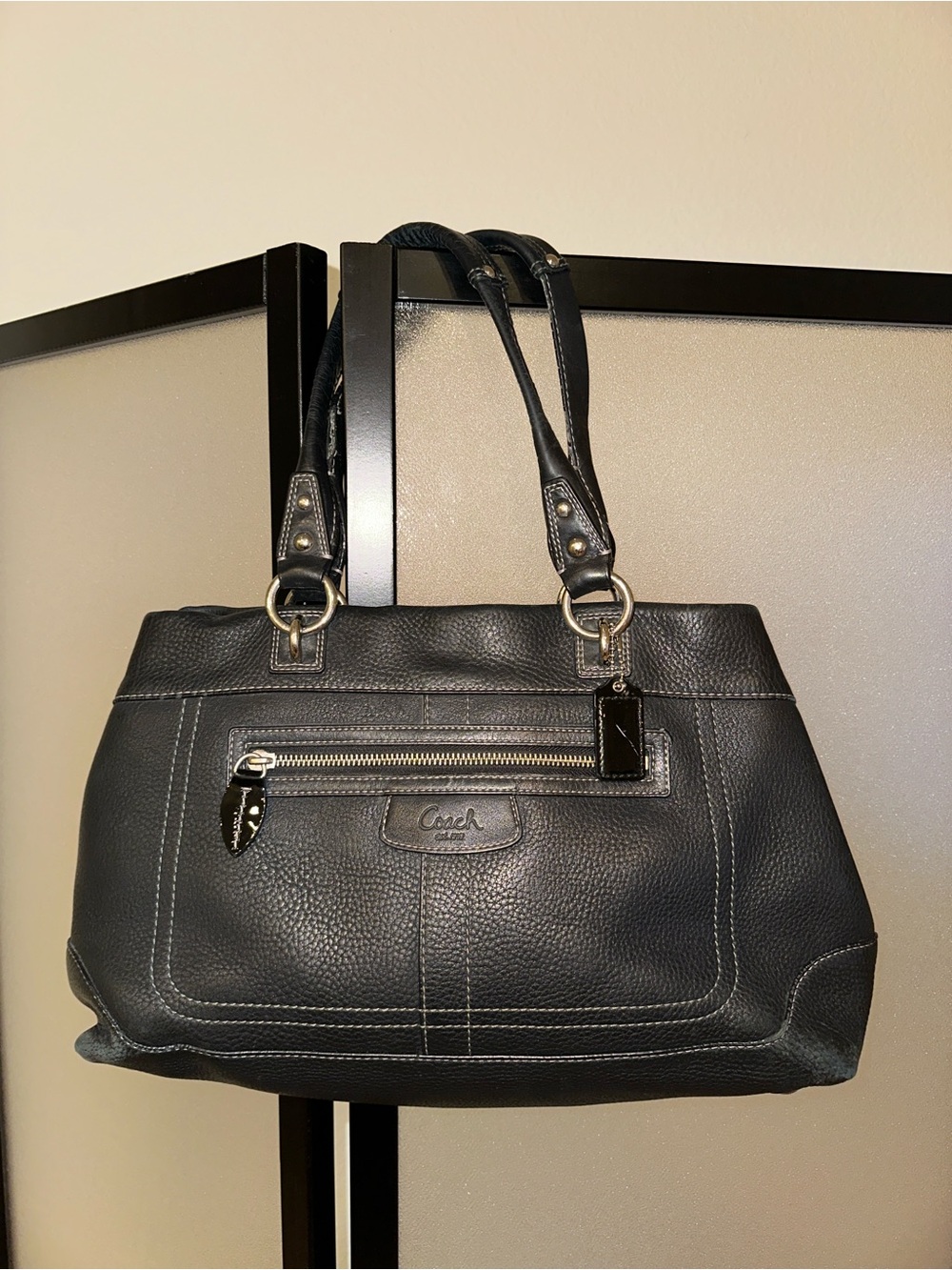 Coach Y2K VTG Penelope Women’s Shoulder Satchel Bag Deep Black Pebbled Leather